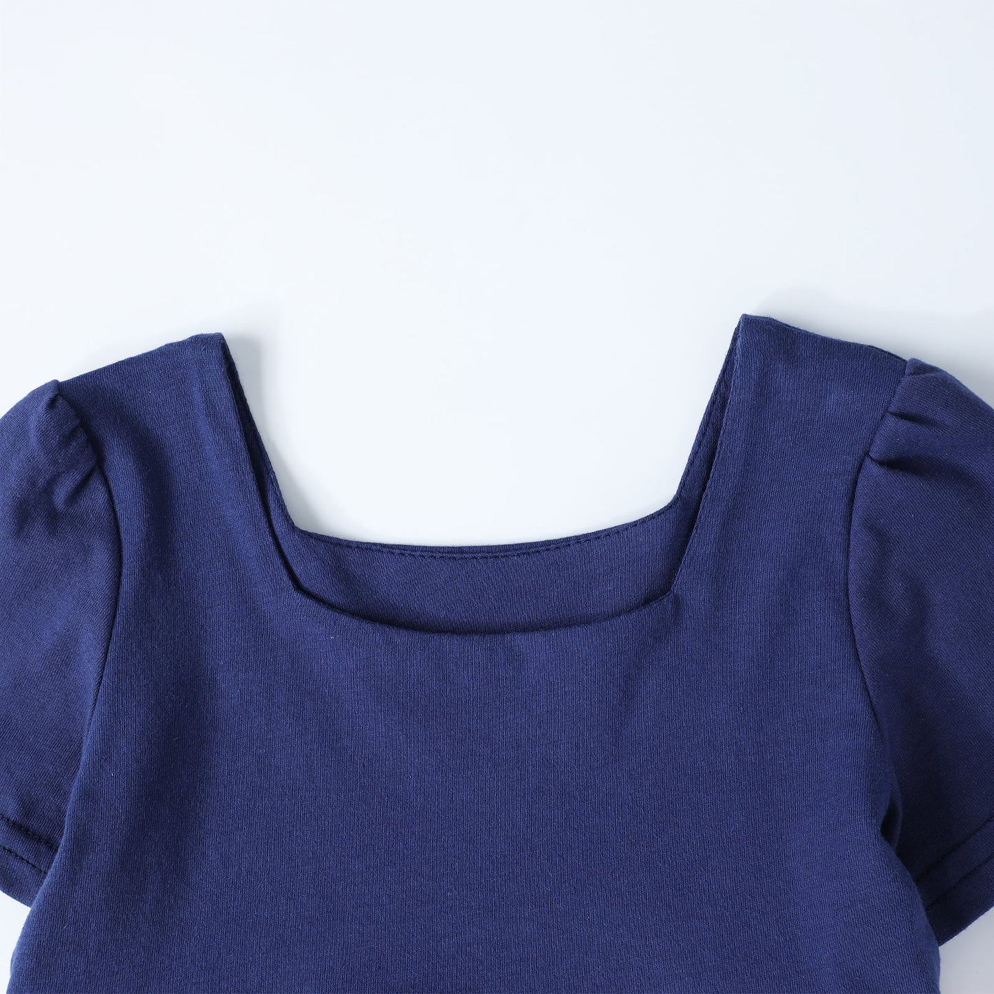 HILEELANG Toddler Girls 2-8T 100% Cotton Tiered Colorblock Dress Navy Colorblock Short Sleeve Casual Dress