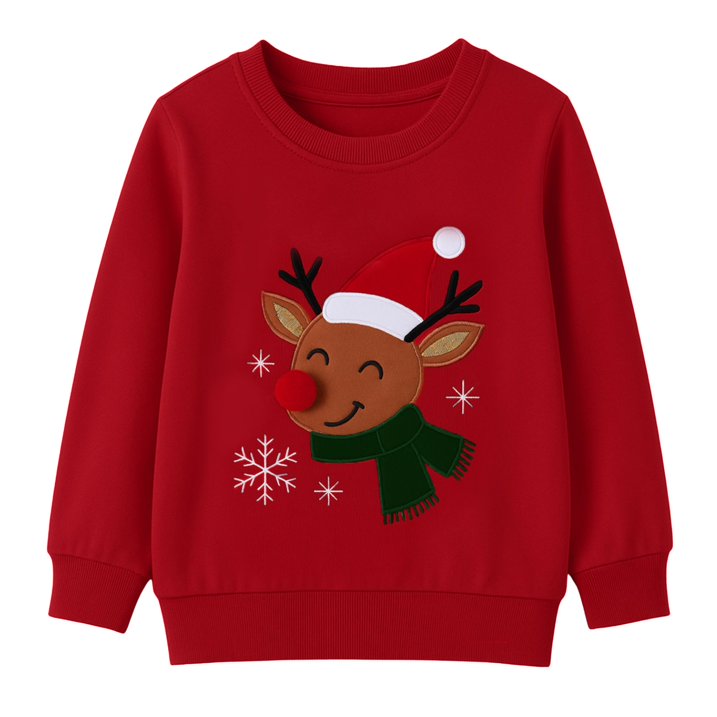 HILEELANG Toddler Boys Christmas Elk Embroidery Sweatshirt and Pants Set, 2 Piece Long Sleeve Outfit for Kids, Cotton Fall Winter Clothes
