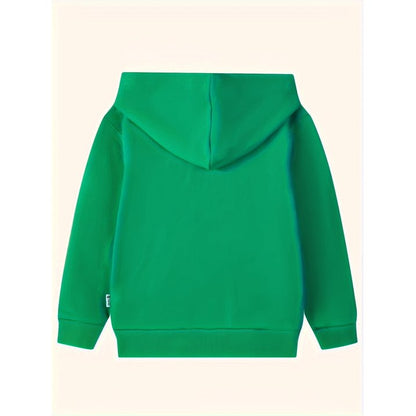 HILEELANG 4-12 Toddler/Little/Big Boys Girls Green Solid Color Zip Up Hoodie