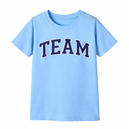 HILEELANG 4-13 Little/Big Boys Light Blue/Yellow/Mint Team Crew Camp 100% Cotton 3-Pack Short Sleeve T-Shirt