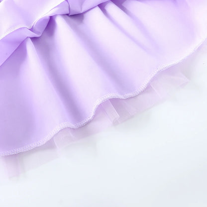 HILEELANG 2-7T Toddler Little Girls Pastel Striped Ribbed Tulle Dress, Lavender Purple Sleeveless Sundress
