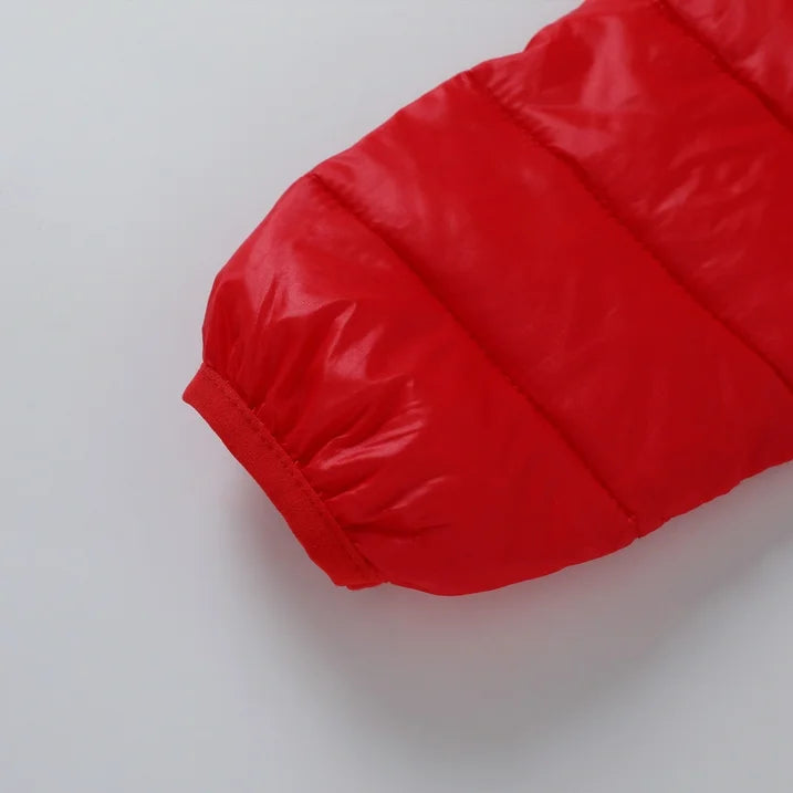 HILEELANG Toddle Girl（3-10Y) Winter Hooded Puffer Jackets Coats Light Weight Outerwear Red 3-4 Years