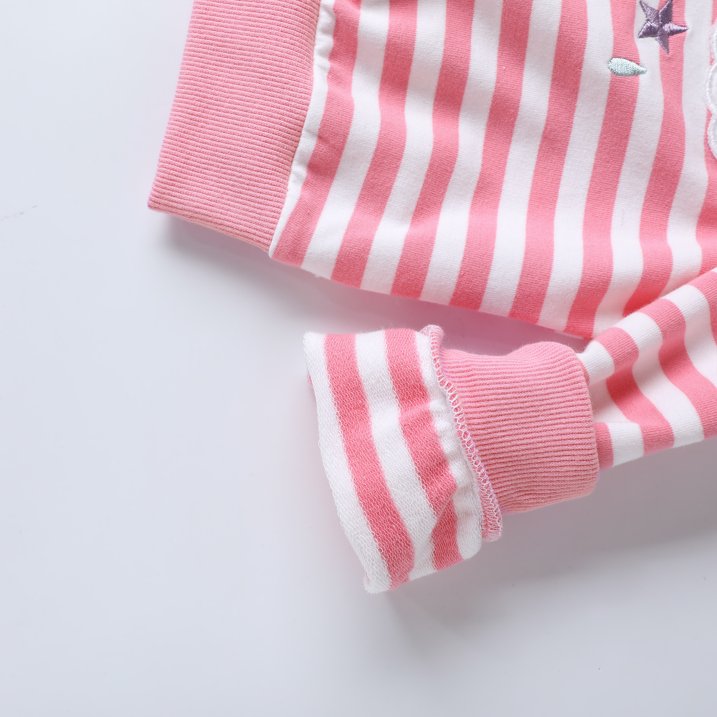 HILEELANG Toddler Girls(2-8Y) Sweatshirt -Pink Stripe Rainbow Pullover Crewneck Holiday Tops Long Sleeve