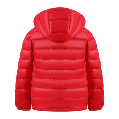 HILEELANG Toddle Girl（3-10Y) Winter Hooded Puffer Jackets Coats Light Weight Outerwear Red 3-4 Years