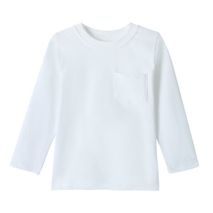 HILEELANG Toddler Boys Long Sleeve T-Shirts (18M–7Y) 4-Pack-Grey/Blue/Yellow/White, Cotton Top Tees