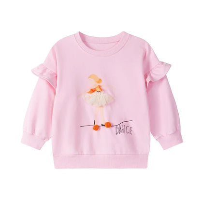 HILEELANG Toddler Girl Sweatshirt and Leggings Set（Age:2-7Y) – Lotus leaf Long Sleeve Pink Fairy Dance Pullover and Brown Pants, Fall Winter for Kids