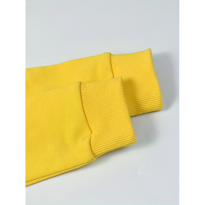 HILEELANG 4-12 Toddler/Little/Big Boys Girls Yellow Solid Color Zip Up Hoodie