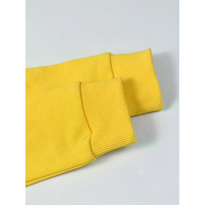 HILEELANG 4-12 Toddler/Little/Big Boys Girls Yellow Solid Color Zip Up Hoodie
