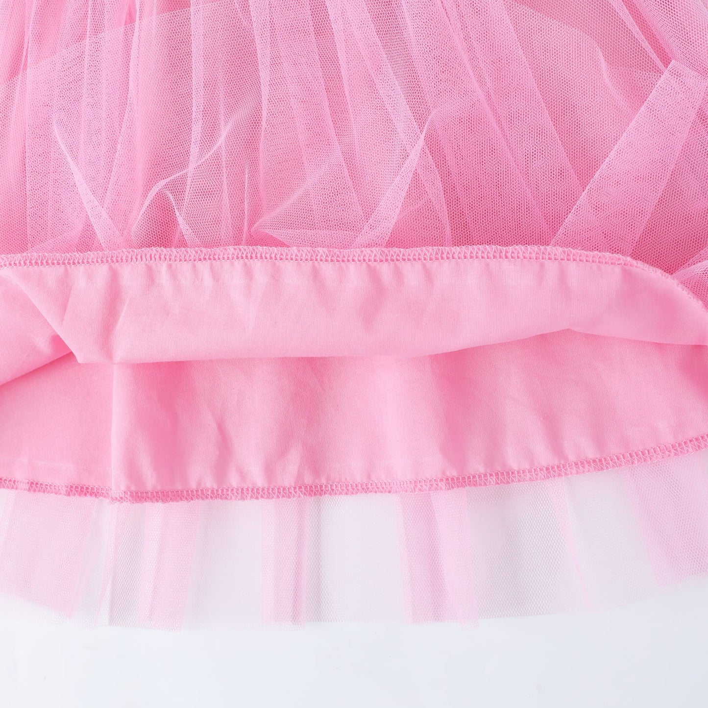 HILEELANG 2-7T Toddler Girls Unicorn Tulle Dress Short Sleeve Cotton Top with Pink Mesh Skirt 2T