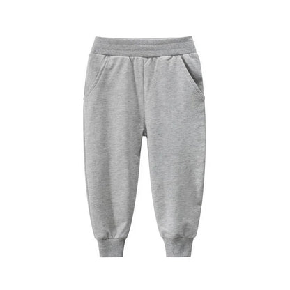 HILEELANG Toddler Kids Boy Girl Pants 2-Pack Set Jogger Sweatpants Jogger Pant Pure Yellow Grey Active Sport Trousers