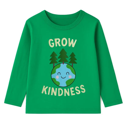 HILEELANG Toddler(2-7Y) Boys' 3-Pack Long Sleeve T-Shirts Cotton Graphic Tees Crewneck Nature & Animal Print Shirts for Kids