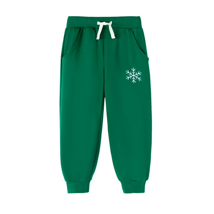 HILEELANG Toddler Boy Christmas Pullover and Sweatpants Set ,2 Piece with Deer and Snowflakes Applique, Fall Winter Cotton Clothes for Kids