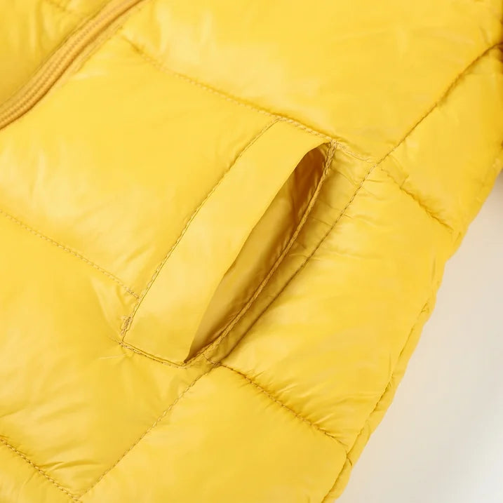 HILEELANG Toddler Boy Girl (12M-7Y) Winter Puffer Jackets Coats Yellow Dinosaur Hooded Light Weight Padded Outerwear