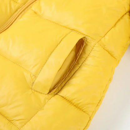 HILEELANG Toddler Boy Girl (12M-7Y) Winter Puffer Jackets Coats Yellow Dinosaur Hooded Light Weight Padded Outerwear