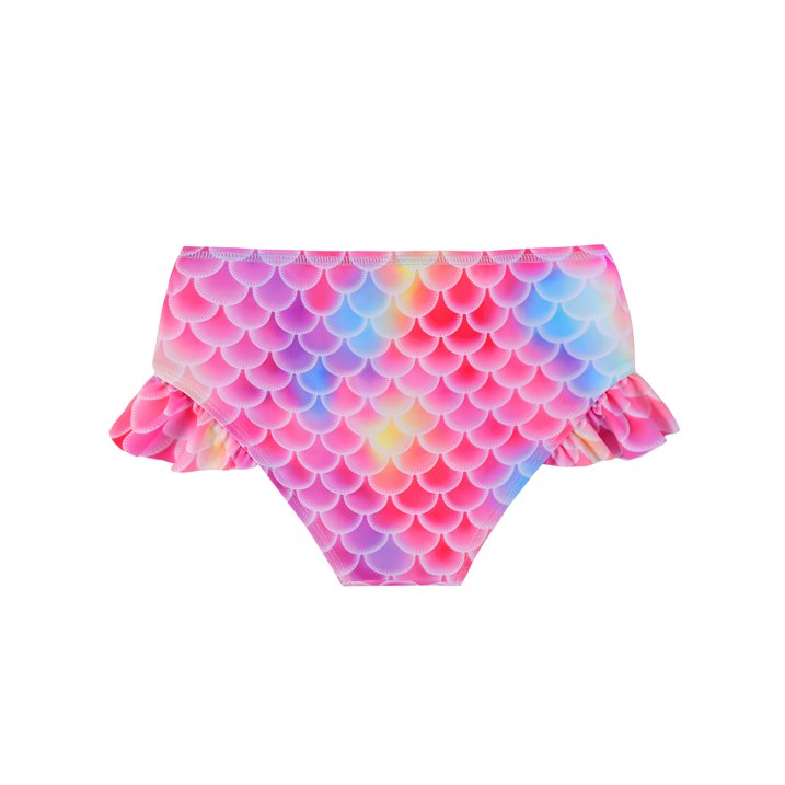 HILEELANG 3-9T Toddler/Little Girls Light Blue Mermaid Graphic Rainbow Scales Rashguard Swimsuit