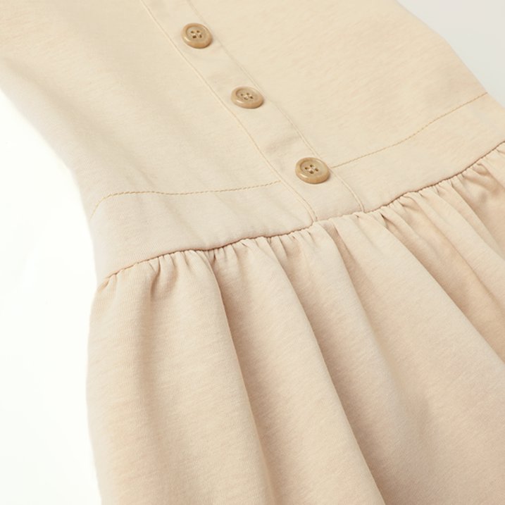 HILEELANG 3-13Y Girls School Jumper Dress with Pockets Sleeveless Uniform Dress Elastic Back Waist for Toddler Little Big Girls Khaki