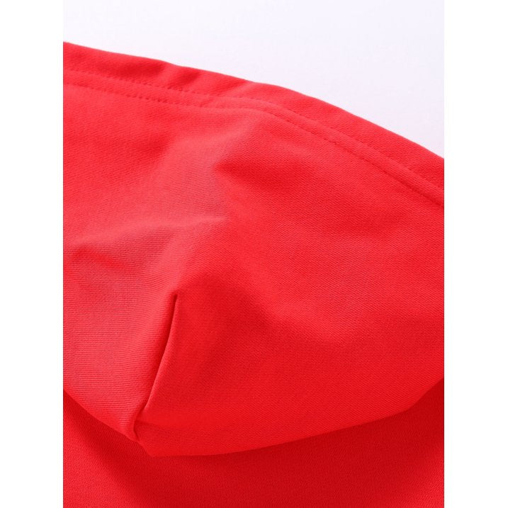 HILEELANG 4-12 Toddler/Little/Big Boys Girls Red Solid Color Hoodie Pullover