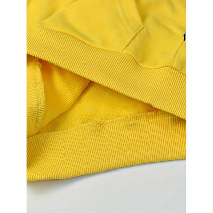 HILEELANG 4-12 Toddler/Little/Big Boys Girls Yellow Solid Color Zip Up Hoodie