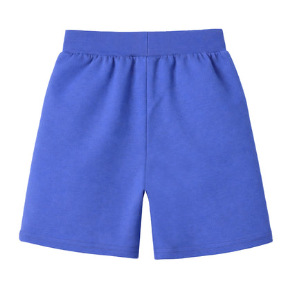 HILEELANG Toddler Boys' Cotton Shorts 3-Pack with Pockets, Grey/Green/Blue