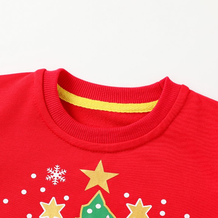 HILEELANG Toddler Girl Sweatshirts Red Christmas Tree Printed Cotton Casual Crew Neck Long Sleeve Tops Shirt