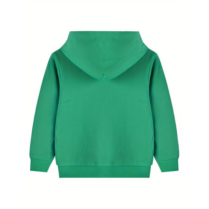 HILEELANG 4-12 Toddler/Little/Big Boys Girls Green Solid Color Hoodie Pullover