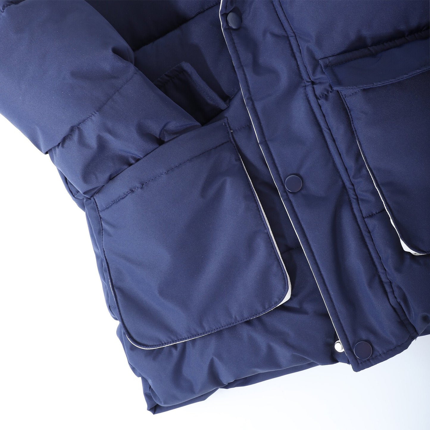 HILEELANG Kids Big Boys Winter Puffer Jacket with Hood Warm Light Weight Padded Water-Resistant Coat for Kids 6-13 Years, Classic Navy Blue