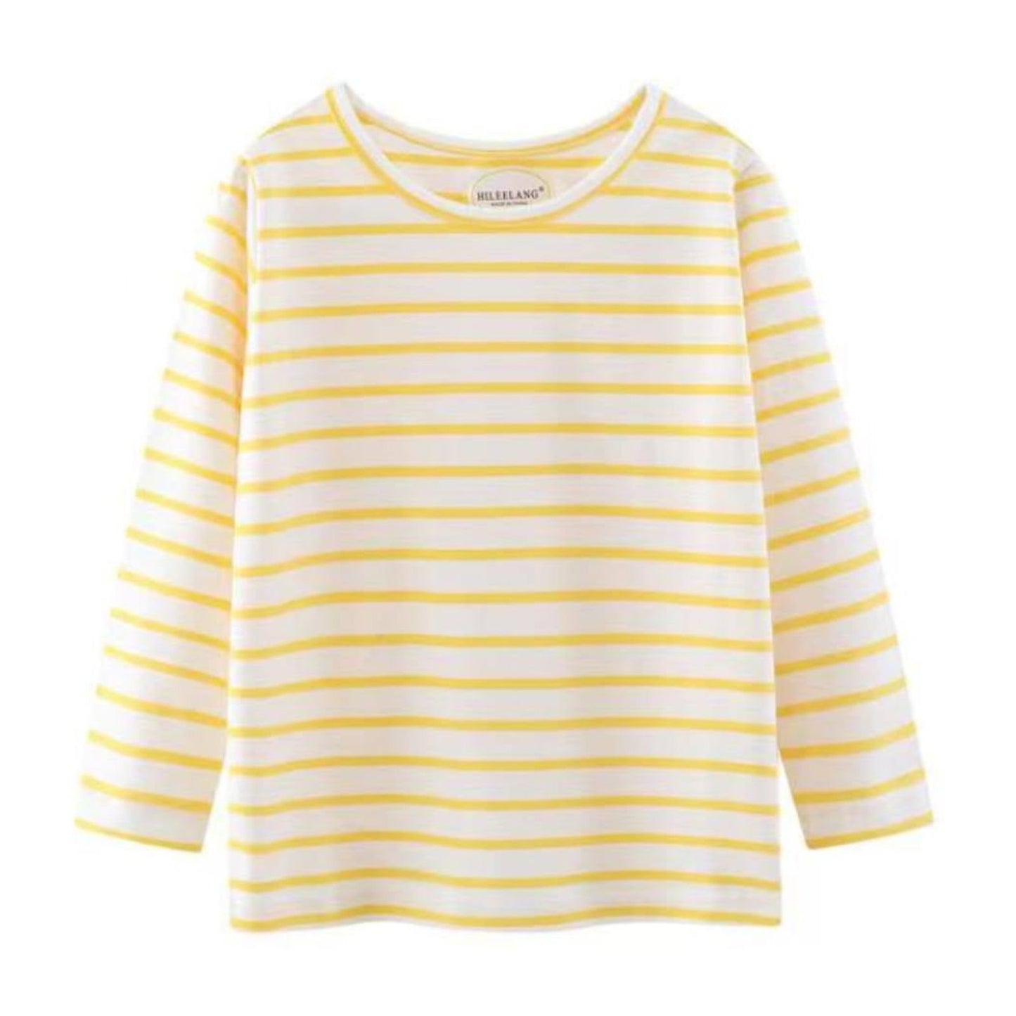 Toddler Boy Girls' Long Sleeve Tee Shirt Christmas Cotton Casual Crewneck Stripe Graphic Tops T-Shirts Black Yellow 3 Packs
