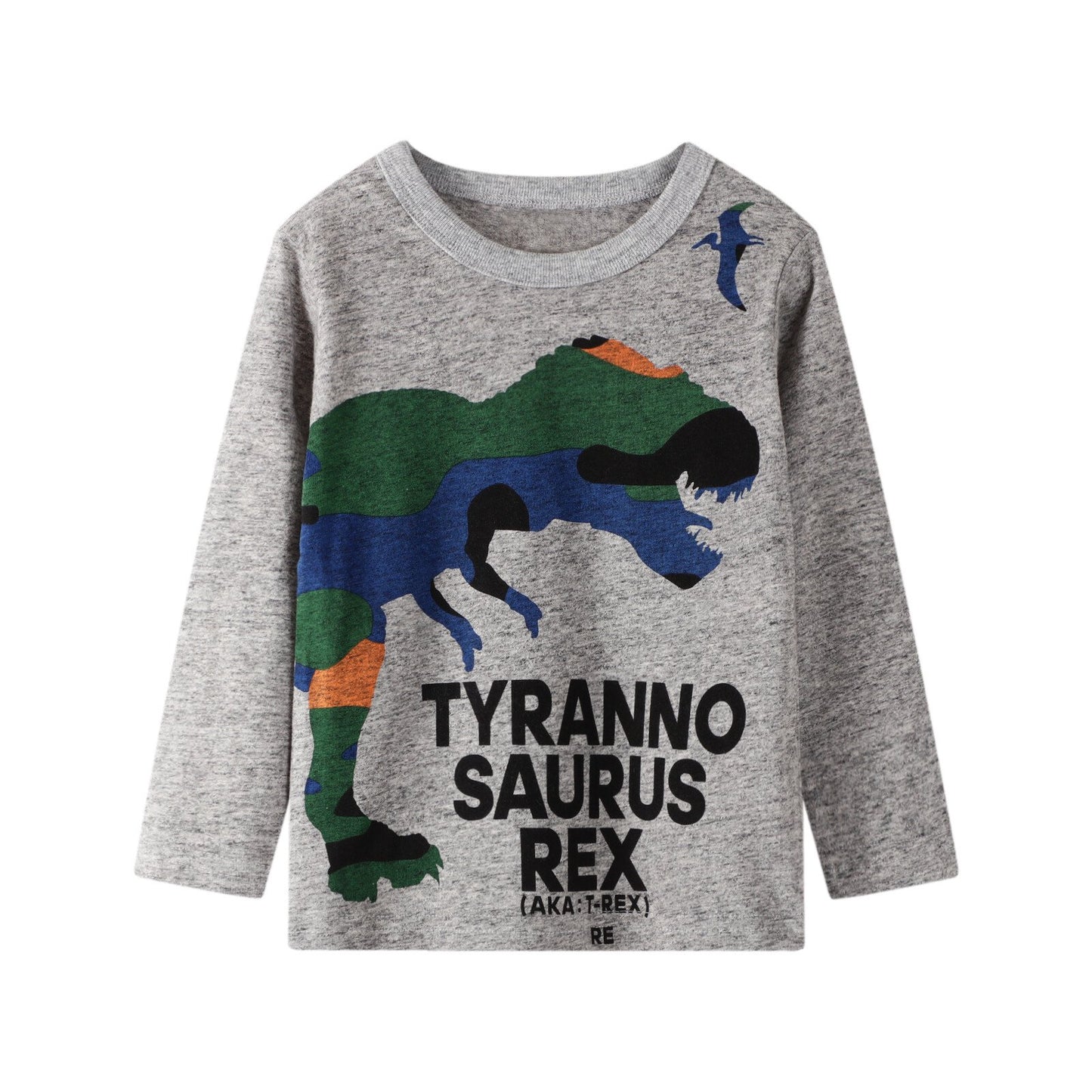 HILEELANG DINO TSHIRT: Toddler Kids Boy Long Sleeve Top Tee Shirt, Cotton Crewneck, Casual