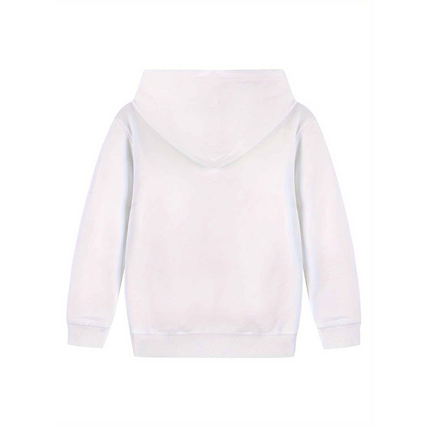HILEELANG 4-12 Toddler/Little/Big Boys Girls White Solid Color Hoodie Pullover