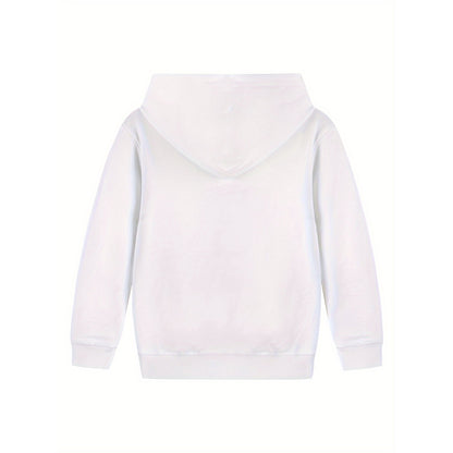 HILEELANG 4-12 Toddler/Little/Big Boys Girls White Solid Color Hoodie Pullover