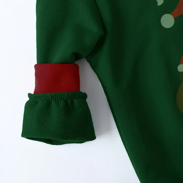 HILEELANG Kids Christmas Sweatshirt, Cotton Pullover Top with Santa Claus Print, Unisex Holiday Long Sleeve Shirt for Toddler Boys Girls