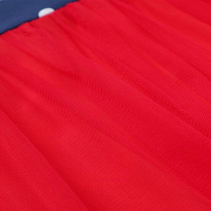 HILEELANG Toddler Girls Long Puff Sleeve Navy Dot Christmas Tulle Dress Cotton Casual Red Xms Man Applique Jersey Shirt Playwear Dresses