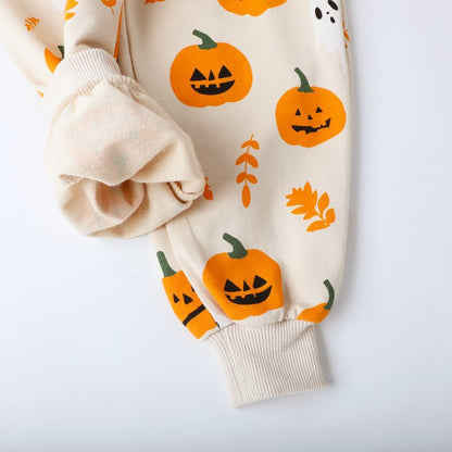 HILEELANG Toddler Girls Halloween Pants（Age:2-7Y) Set Light Offer White Pumpkinr Sweatshirt Joggers Sweatsuit Winter Playwear Outfits Clothing Sets