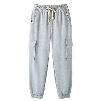 HILEELANG 3-Pack Boys' Sweatpants 5-15 Years Navy/Gray/Black Cotton Blend Kids Pants School Wear
