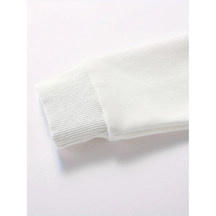 HILEELANG 4-12 Toddler/Little/Big Boys Girls White Solid Color Hoodie Pullover