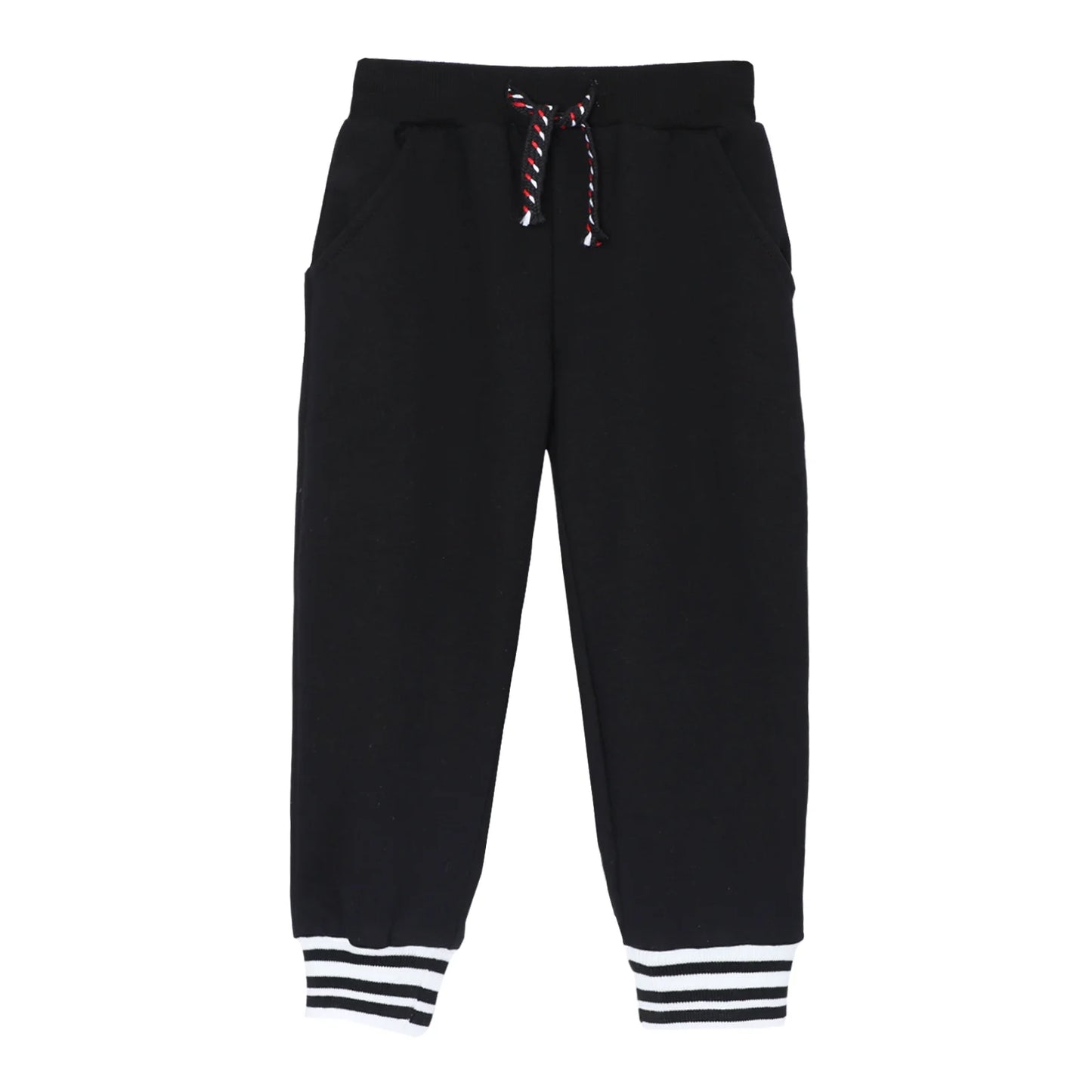 HILEELANG Toddler Boys Jogger Sweatpants 3-Pack, 100% Cotton French Terry Pants with Drawstring and Pockets,colors—black, Khaki, and navy