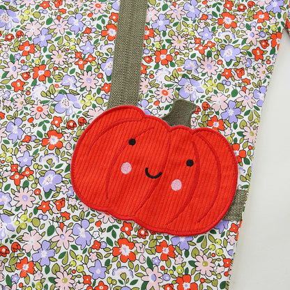 HILEELANG 100% Cotton Girls Long Sleeve Dress with NavyUnicorn ,NavyStripeDog,StripeStrawberry and FloralPumpkin – Ages