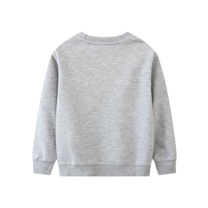 HILEELANG Toddler Boy Long Sleeve Sweatshirts Grey Dinosaur Graphic Crewneck Pullover Cotton Top Sweater Shirts