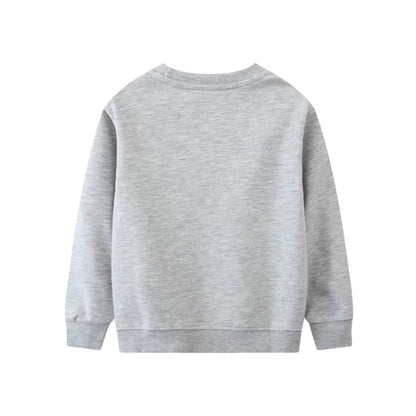 HILEELANG Toddler Boy Long Sleeve Sweatshirts Grey Dinosaur Graphic Crewneck Pullover Cotton Top Sweater Shirts