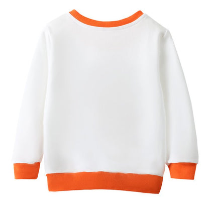 HILEELANG Toddler Boys Girls（12M-7T) WhitePumpkin Sweatshirt – Halloween & Thanksgiving Pullover Tops for Boys Girls, Cute Autumn Outfit