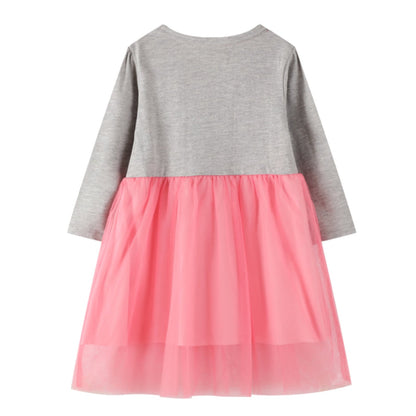 HILEELANG toddle Girls Long sleeved Dresses Christmas Casual Winter Cotton Casual Cute Party Cartoon Animal Unicorn Pattern Dress