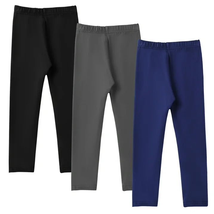 HILEELANG Toddler Kids' Fall & Winter Leggings Ages 1 - 14Y 95% Cotton + 5% Spandex Soft & Skin - Friendly Stretchy & Non - Binding Colors Black Gray Navy