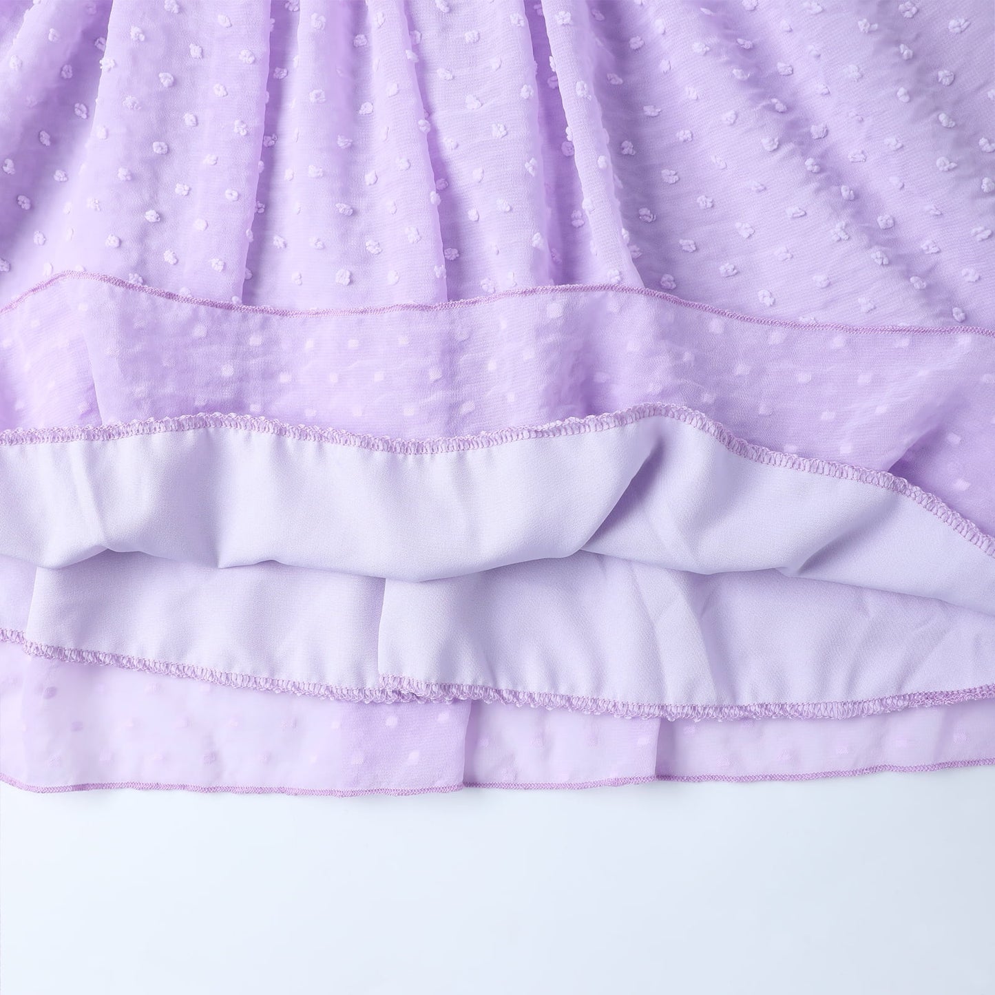 HILEELANG Girls Lavender Swiss Dot Puff Sleeve Polyester Dress 4-5Y Little Girls