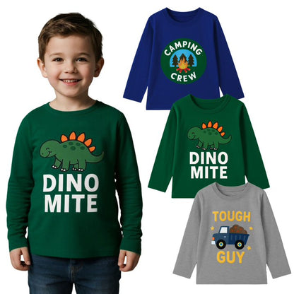 Small dinosaur three-piece t-shirt