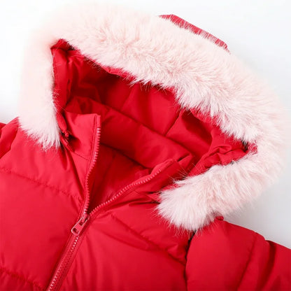 HILEELANG Toddler Baby Kids Winter Puffer Jacket with Detachable Hood and Faux Fur Trim – Warm Windproof Water-Resistant Coat for Boys and Girls