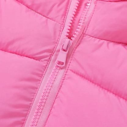 HILEELANG Toddler Girl Winter Puffer Jackets Coats Pink Hooded Light Weight Warm Padded Outerwear