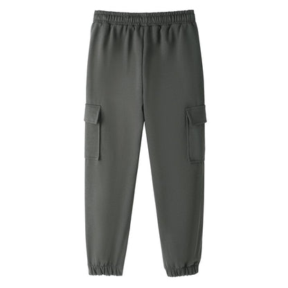 HILEELANG 3-Pack Boys' Sweatpants 5-15 Years Black/Charcoal/Blue Elastic Waist Pants