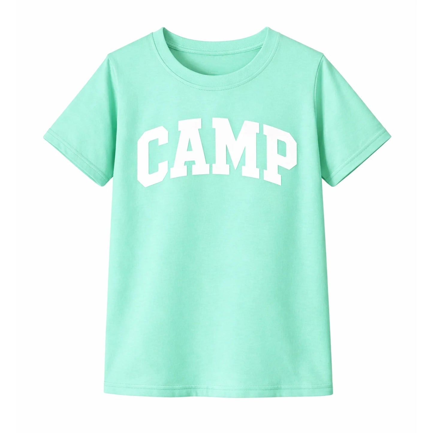 HILEELANG 4-13 Little/Big Boys Light Blue/Yellow/Mint Team Crew Camp 100% Cotton 3-Pack Short Sleeve T-Shirt