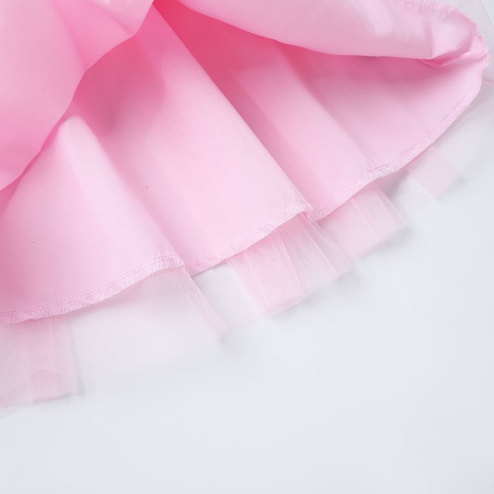HILEELANG 2-7T Toddler Little Girls Sleeveless Striped Ribbed Tulle Dress, Soft Pink Summer Sundress