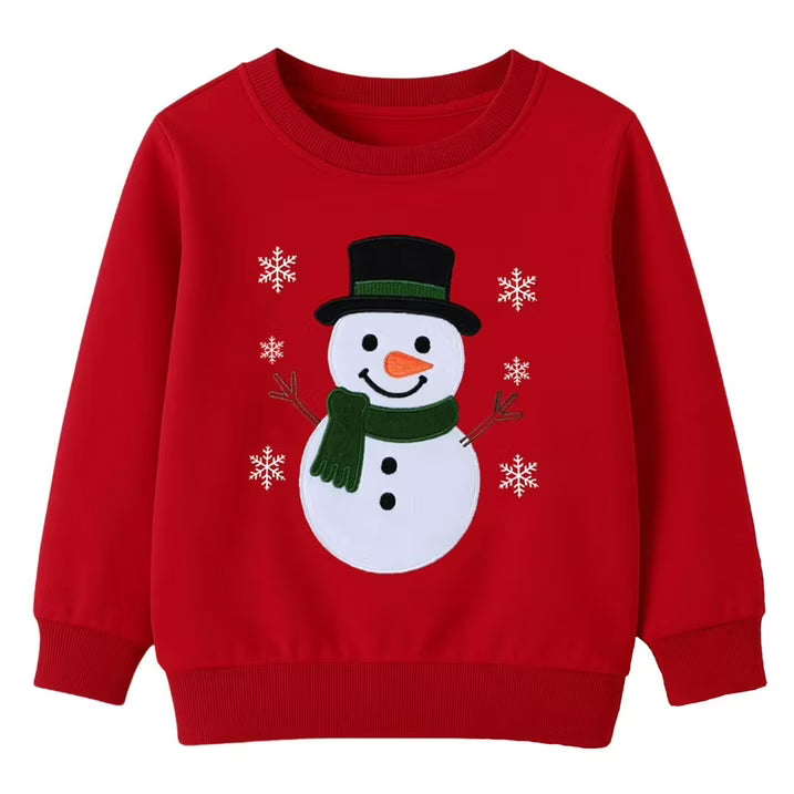 HILEELANG Toddler Boys Christmas Snowman Embroidery Sweatshirt and Pants Set, 2 Piece Long Sleeve Outfit for Kids, Cotton Fall Winter Clothes